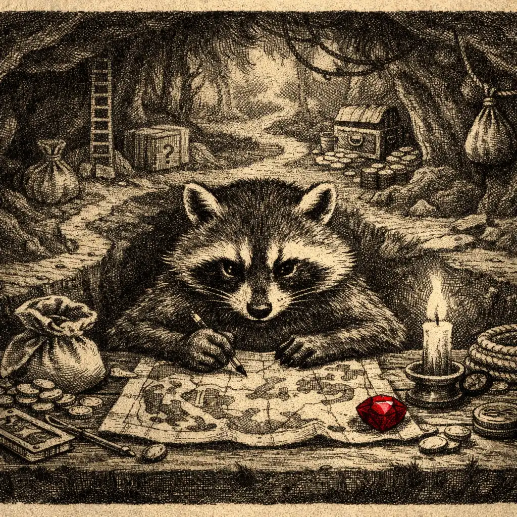 Redakcyjna ilustracja skupionego szopa przy uporządkowanym punkcie działań